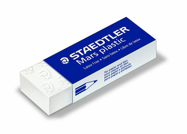 Staedtler Mars Plastic Eraser White with Blue Sleeve (Pack 2) - 52650BK2DA - UK BUSINESS SUPPLIES