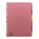 Concord Divider 10 Part A4 (2x5 Colours) 160gsm Board Pastel Assorted Colours - 72099/J20 - UK BUSINESS SUPPLIES