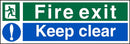 Stewart Superior Fire Exit Keep Clear Sign 450x150mm - SP126SAV-450X150 - UK BUSINESS SUPPLIES