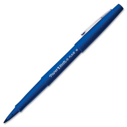 Paper Mate Flair Fibre Tip Pen Medium Point 0.7mm Blue (Pack 12) S0191013 - UK BUSINESS SUPPLIES