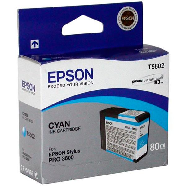 Epson T5802 Cyan Ink Cartridge 80ml - C13T580200 - UK BUSINESS SUPPLIES