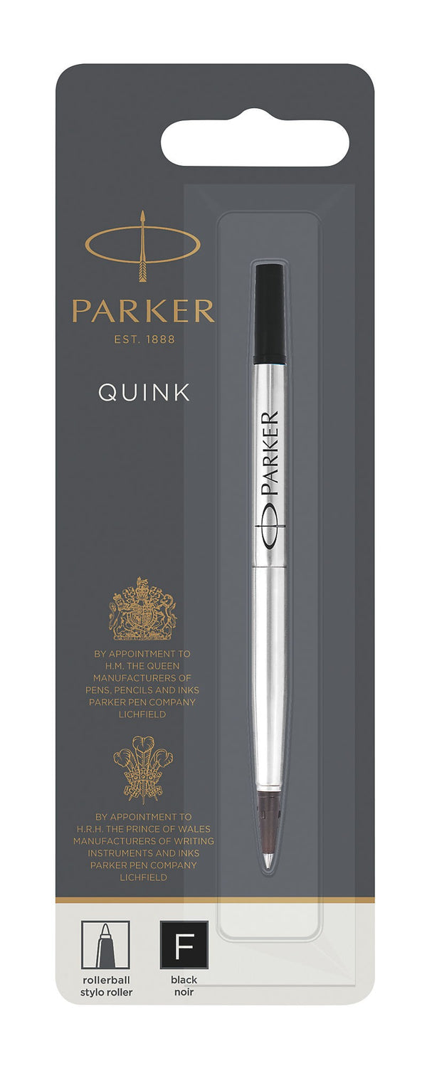 Parker Quink Rollerball Refill for Rollerball Pens Fine Black (Single Refill) - 1950321 - UK BUSINESS SUPPLIES
