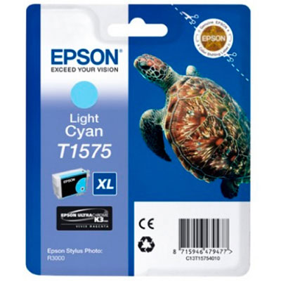 Epson T1575 Turtle Light Cyan Standard Capacity Ink Cartridge 26ml - C13T15754010 - UK BUSINESS SUPPLIES