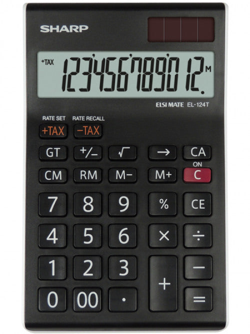 Sharp EL124TWH 12 Digit Desktop Calculator Black SH-EL124TWH - UK BUSINESS SUPPLIES