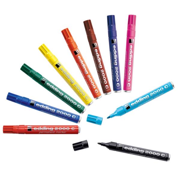 edding 2000C Permanent Marker Bullet Tip 1.5-3mm Line Assorted Colours (Pack 10) - 4-2000C999 - UK BUSINESS SUPPLIES