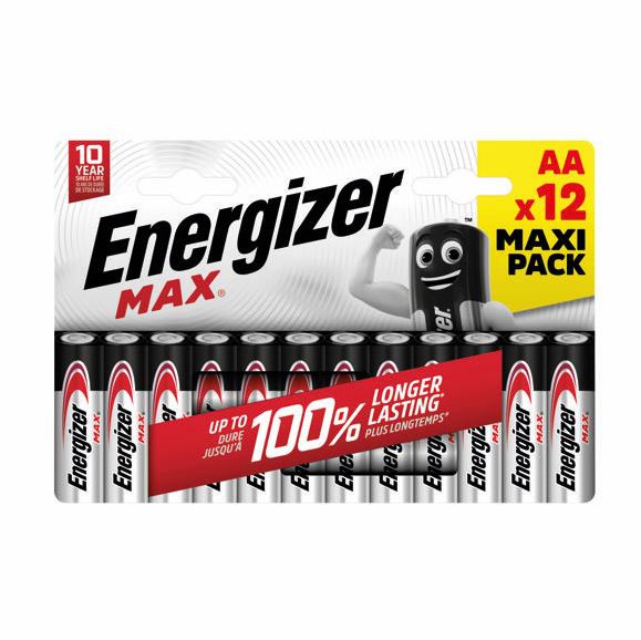 Energizer Max AA Alkaline Batteries (Pack 12) - E300836200 - UK BUSINESS SUPPLIES