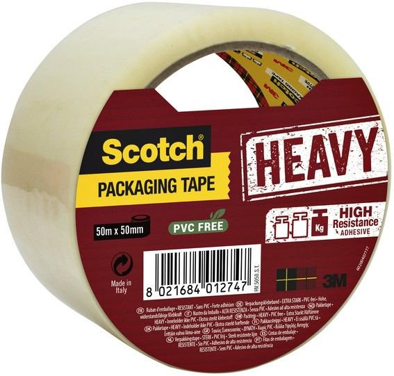 Scotch Packaging Tape Heavy Transparent 50mm x 50m (Pack 1) 7100094738 - UK BUSINESS SUPPLIES
