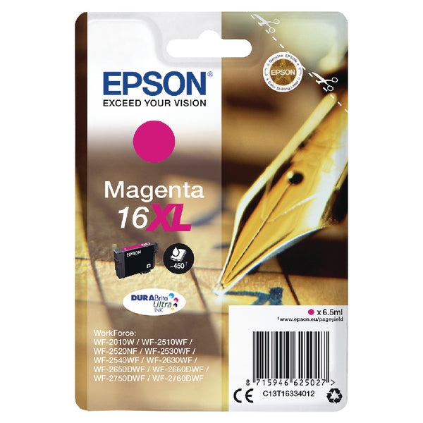 Epson 16XL Pen and Crossword Magenta High Yield Ink Cartridge 6.5ml - C13T16334012 - UK BUSINESS SUPPLIES