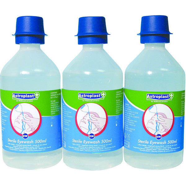 Astroplast Saline Eye Wash 500ml Bottle (Pack 3) - 1047009 - UK BUSINESS SUPPLIES
