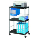 Fast Paper Mobile Trolley Large 3 Shelves Black/Silver - FDP3L01 - UK BUSINESS SUPPLIES