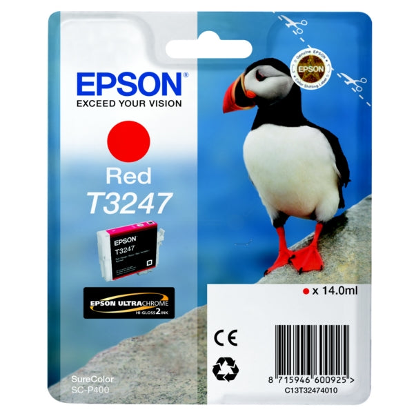 Epson T3247 Puffin Red Standard Capacity Ink Cartridge 14ml - C13T32474010 - UK BUSINESS SUPPLIES