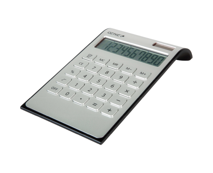 Genie DD400 10 Digit Desktop Calculator Silver - 12353 - UK BUSINESS SUPPLIES