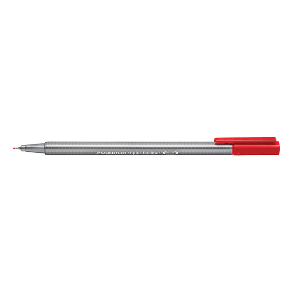 Staedtler Triplus Fineliner Pen 0.8mm Tip 0.3mm Line Red (Pack 10) 334-2 - UK BUSINESS SUPPLIES