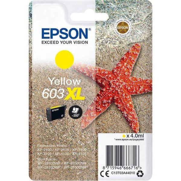 Epson 603XL Starfish Yellow High Yield Ink Cartridge 4ml - C13T03A44010 - UK BUSINESS SUPPLIES