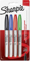 Sharpie Permanent Marker Fine Tip 0.9mm Line Assorted Standard Colours (Pack 4) - 1985858 - UK BUSINESS SUPPLIES