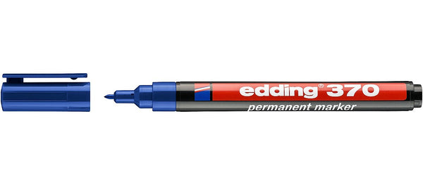 edding 370 Permanent Marker Bullet Tip 1mm Line Blue (Pack 10) - 4-370003 - UK BUSINESS SUPPLIES