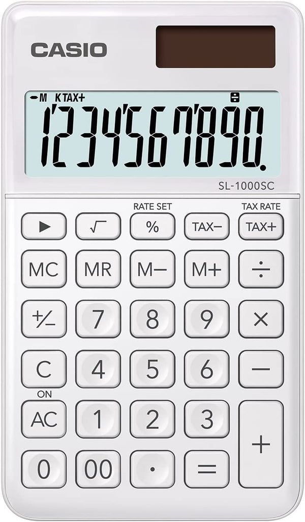Casio White Pocket Calculator SL-1000SC-WE-WK-UP - UK BUSINESS SUPPLIES