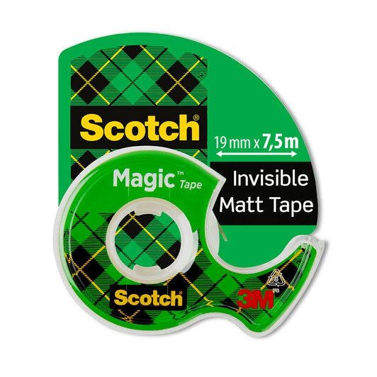 Scotch Magic Invisible Tape 19mm x 7.5m + Handheld Dispenser 7100086322 - UK BUSINESS SUPPLIES