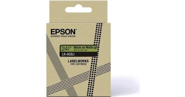 Epson LK-5GBJ Black on Matte GreenTape Cartridge 18mm - C53S672078 - UK BUSINESS SUPPLIES