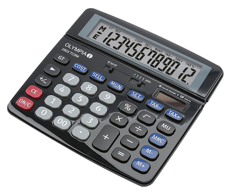 Olympia 2503 12 Digit Desk Calculator Black 40183 - UK BUSINESS SUPPLIES