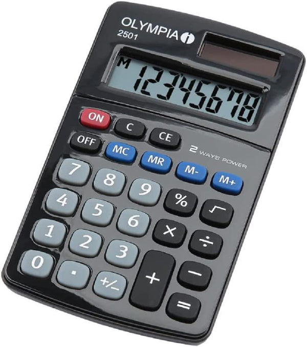 Olympia 2501 8 Digit Desk Calculator Black 40185 - UK BUSINESS SUPPLIES