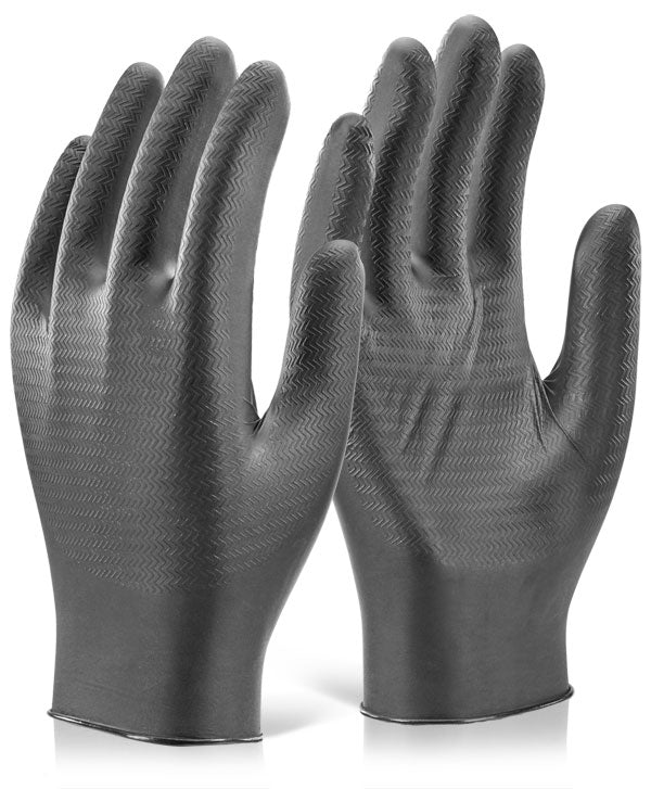 Glovezilla Black Powder Free Nitrile Gloves Pack 100's (All Sizes) UK