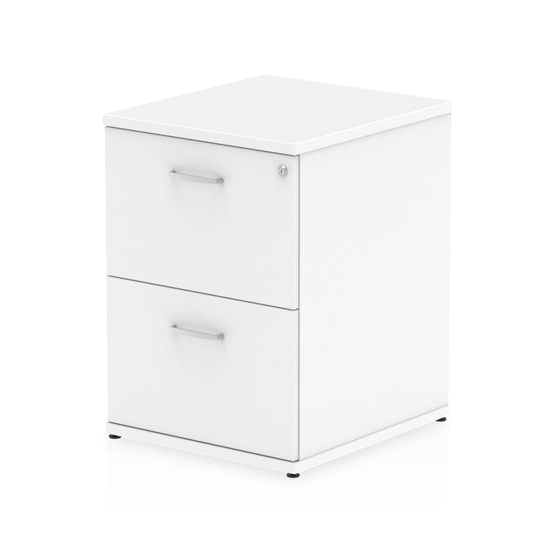 Impulse 2 Drawer Filing Cabinet White I000192 - UK BUSINESS SUPPLIES