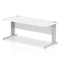 Impulse 1800 x 800mm Straight Desk White Top Silver Cable Managed Leg I000481 - UK BUSINESS SUPPLIES