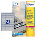 Avery Laser Heavy Duty Label 63.5x29.6mm 27 Per A4 Sheet Silver (Pack 540 Labels) L6011-20 - UK BUSINESS SUPPLIES