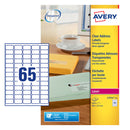Avery Laser Mini Label 38x21mm 65 Per A4 Sheet Clear (Pack 1625 Labels) L7551-25 - UK BUSINESS SUPPLIES