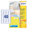 Avery Laser Mini Label 45.7x25.4mm 40 Per A4 Sheet White (Pack 1000 Labels) L7654-25 - UK BUSINESS SUPPLIES