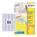 Avery Laser Mini Label 46x11mm 84 Per A4 Sheet White (Pack 8400 Labels) L7656-100 - UK BUSINESS SUPPLIES