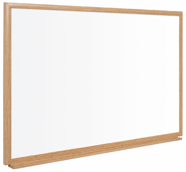 Bi-Office Earth-It Non Magnetic Melamine Whiteboard Oak Wood Frame 1800x1200mm - MB85002319 - UK BUSINESS SUPPLIES