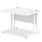Impulse 1000 x 800mm Straight Desk White Top White Cantilever Leg MI002190 - UK BUSINESS SUPPLIES