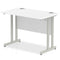 Impulse 1000 x 600mm Straight Desk White Top Silver Cantilever Leg MI002195 - UK BUSINESS SUPPLIES