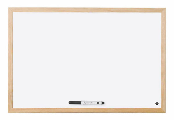 Bi-Office Non Magnetic Melamine Whiteboard Pine Wood Frame 600x400mm - MP03001010 - UK BUSINESS SUPPLIES