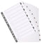 Exacompta Index 1-10 A4 160gsm Card White with White Mylar Tabs - MWD1-10Z - UK BUSINESS SUPPLIES