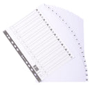 Exacompta Index 1-20 A4 Extra Wide 160gsm Card White with White Mylar Tabs - MWD1-20Z-EW - UK BUSINESS SUPPLIES