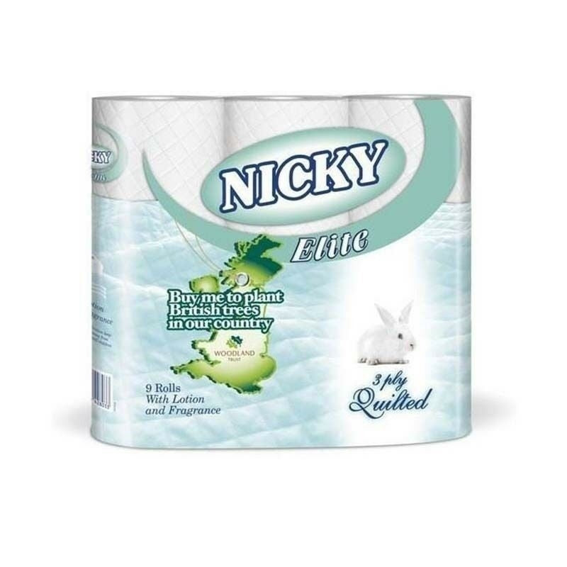Nicky Elite FSC White Toilet Rolls 9 Pack UK BUSINESS SUPPLIES UK