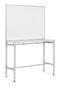 Bi-Office Desk with Magnetic Laquered Steel Whiteboard 1200x900mm Silver - SD162606 - UK BUSINESS SUPPLIES