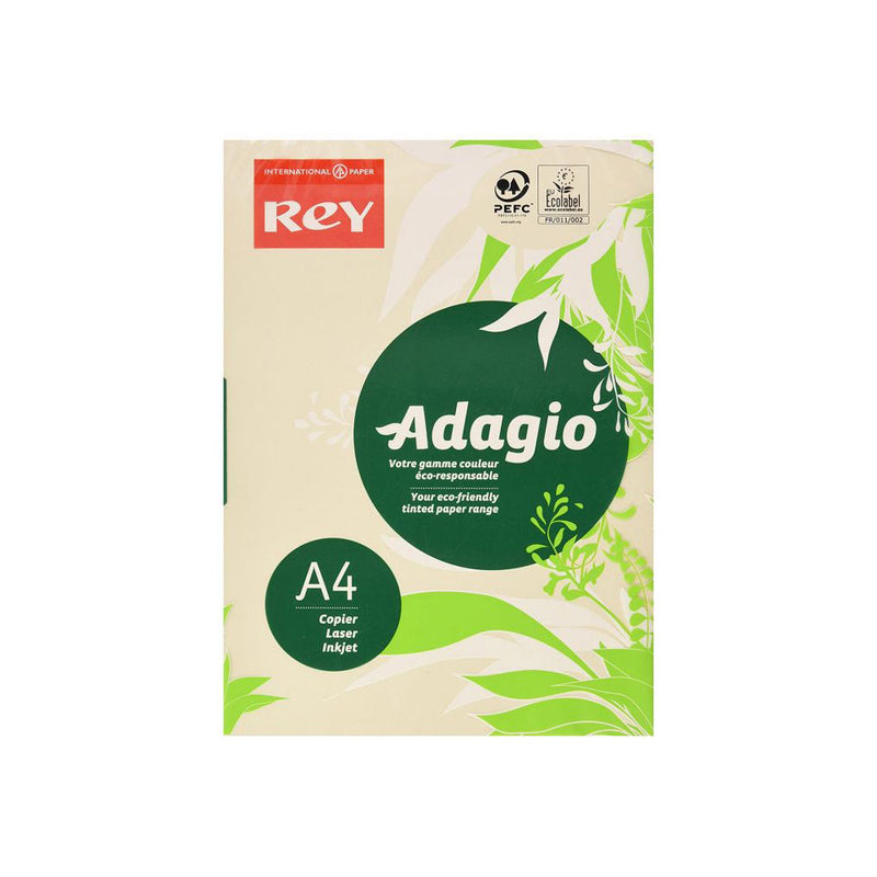 Rey Adagio A4 80gsm Paper Ivory 1 Ream (500 Sheet) - UK BUSINESS SUPPLIES