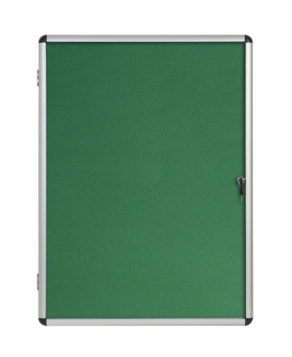 Bi-Office Enclore Green Felt Lockable Noticeboard Display Case 9 x A4 720x981mm - VT630102150 - UK BUSINESS SUPPLIES