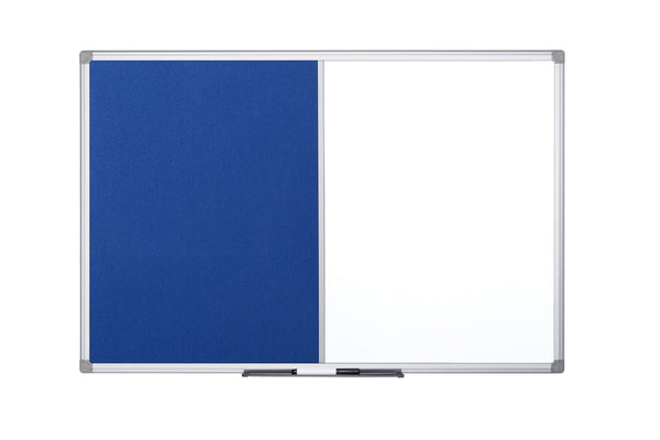 Bi-Office Maya Combination Board Blue Felt/Magnetic Whiteboard Aluminium Frame 1200x900mm - XA0522170 - UK BUSINESS SUPPLIES