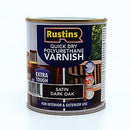 Rustins Quick Drying Poly Varnish Satin Dark Oak 250Ml