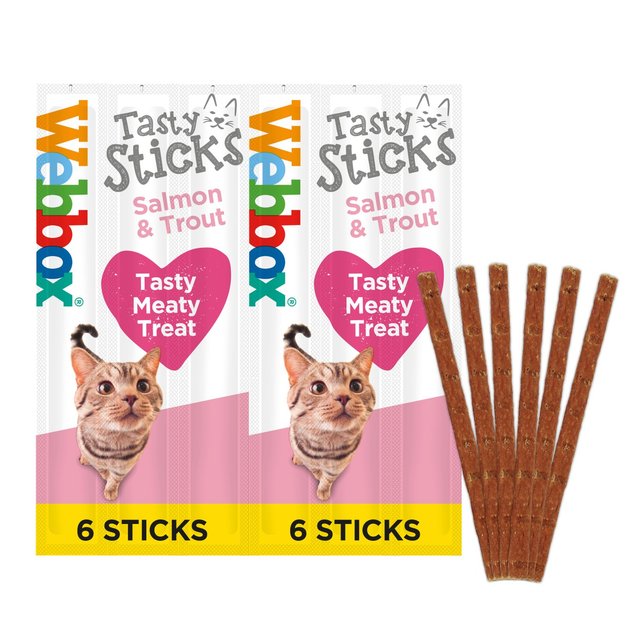 Webbox Cat Treats Tasty Sticks Salmon & Trout 6 Sticks