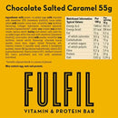 Fulfil Chocolate Salted Caramel Protein Bar Snack | Low Sugar | 15 x 55g Bars