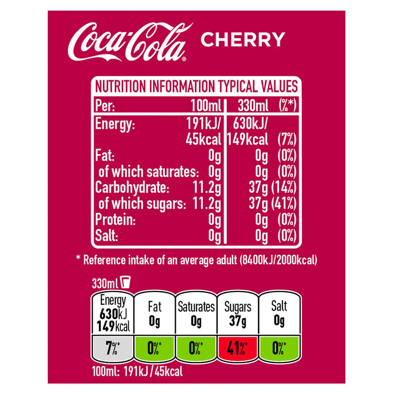 Coca Cola Cherry 330ml Tray (24 Cans)