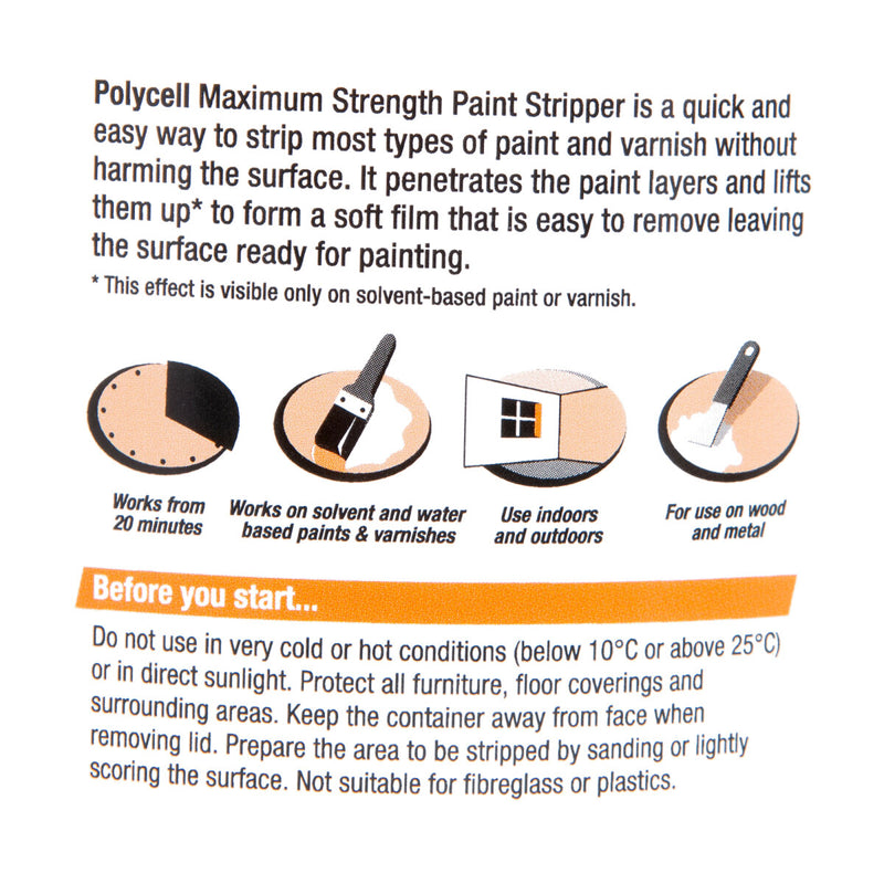 Polycell Maximum Strength Paint & Varnish Stripper 500ml