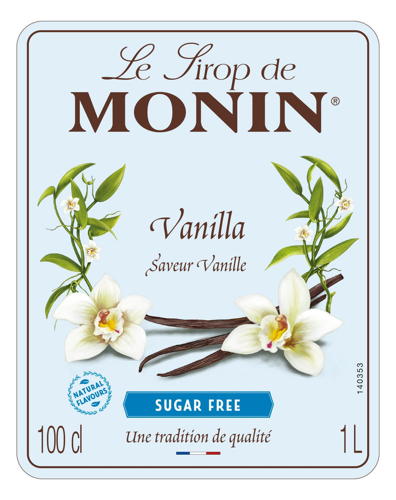 Monin Sugar Free Vanilla Coffee Syrup 1 Litre (Plastic) - UK