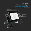 10W LED PIR Sensor Floodlight SAMSUNG Chip Black Body 6500K